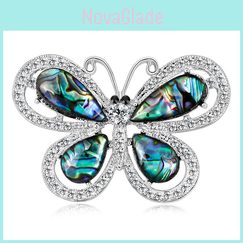 Fashion Butterfly Brooch With Natural Abalone Shell For Women Gift And Casual Wear