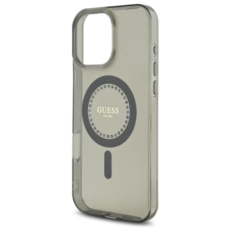 Guess Iml Rhinestones Magsafe - Etui Iphone 16 Pro Max (Czarny)