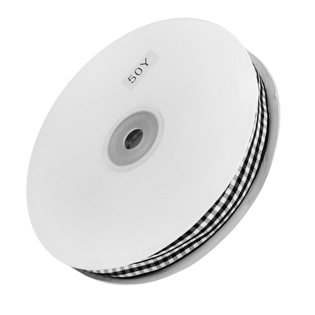 Checked Ribbon 50 Yards Roll Making Bowknot Handicraft DIY Clothing Decoration Accessories