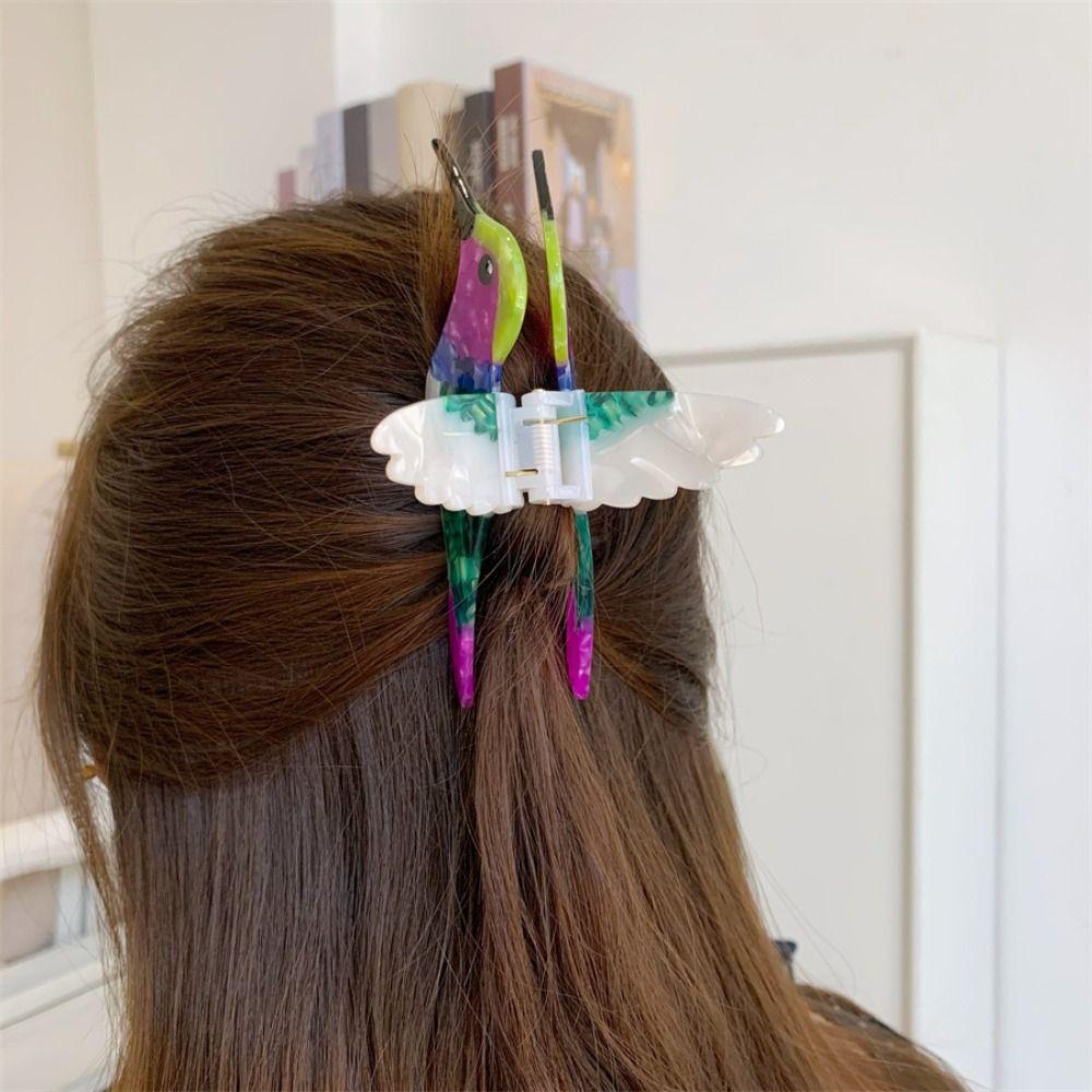Hummingbird Acetic Acid Hair Claw Cute Cartoon Animal Shark Clip Personalized Bird Hair Clip Girls
