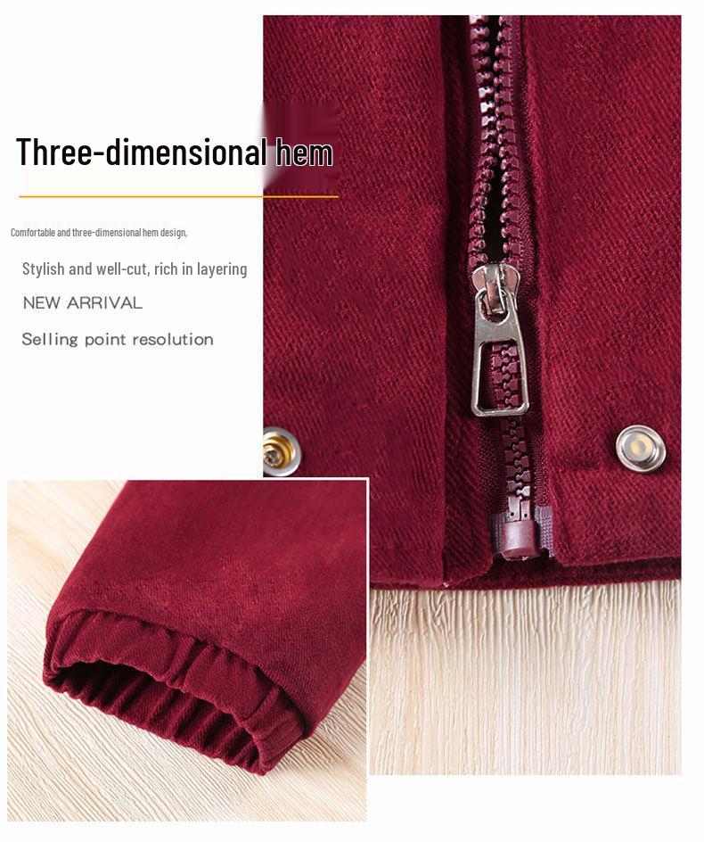 Women's Mid-Length Parka: Winter 2025 Edition - Loose Fit Lambswool & Velvet Padded Cotton Jacket