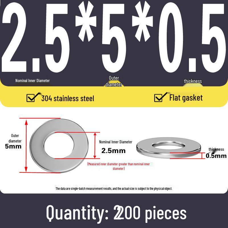 Plochá podložka z nerezové oceli 304 pro nastavení vůle hřídele (0,1/0,2/0,3 mm)