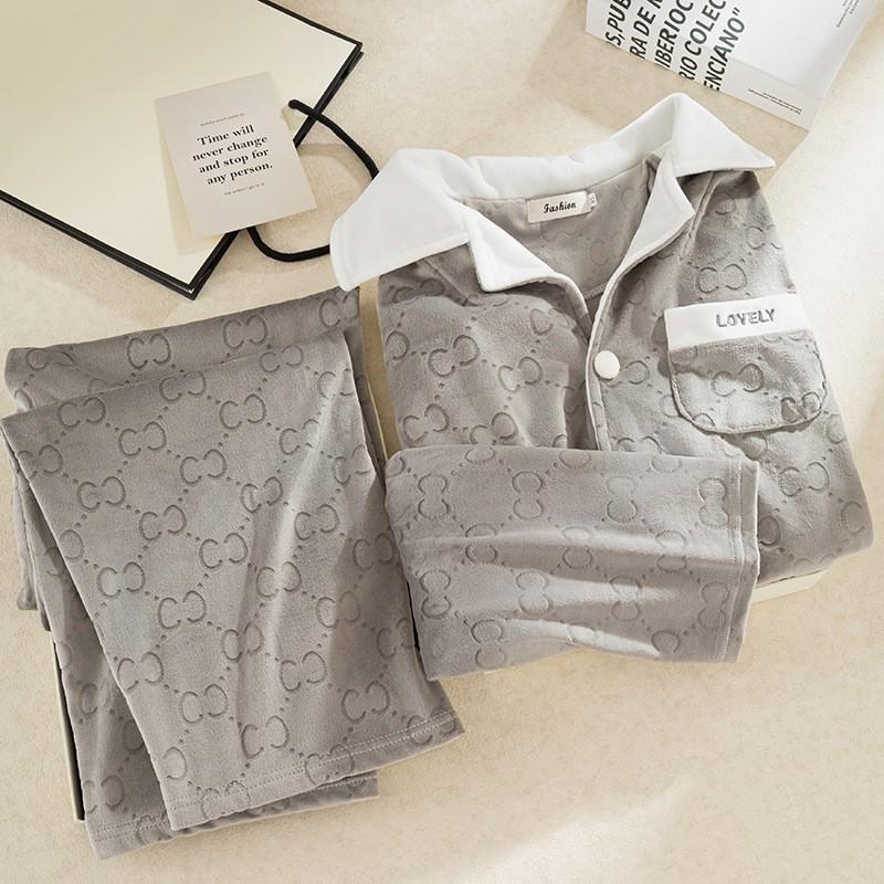 

Чоловічий велюровий піжамний комплект Sea Island: Довгий рукав, вільний крій, великий розмір, студентський домашній одяг. 3XL