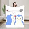 P-Pudgy Penguin Blanket Cute Penguin  Fleece Funny Warm Throw Blankets For Bedding Lounge Textile Decor,