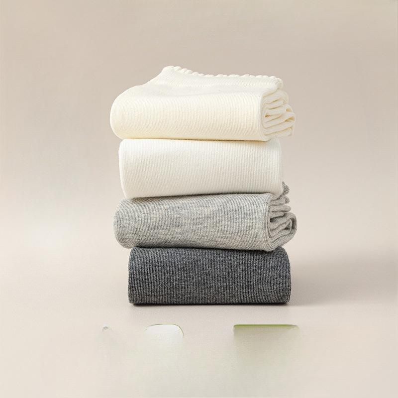 Grey Dui Dui Socks, Women's Mid-calf Cotton Socks, Summer Thin, Damp, Odor-proof, Boneless, White Black Fungus Lace Spring and Autumn Long Socks