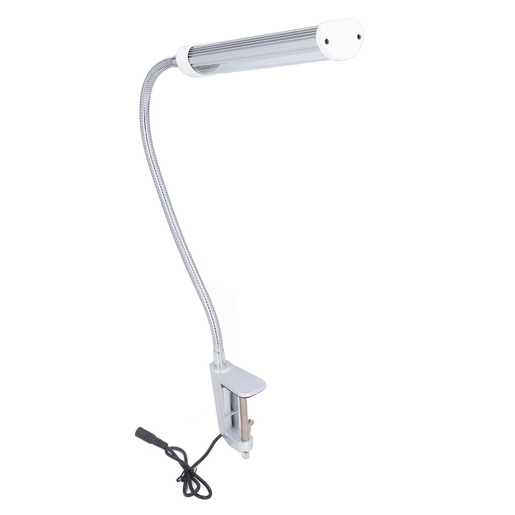 Gooseneck LED Work Light Silver C Clamp LED 21W Dimmable Machine Tool Work Light Aluminum Gooseneck