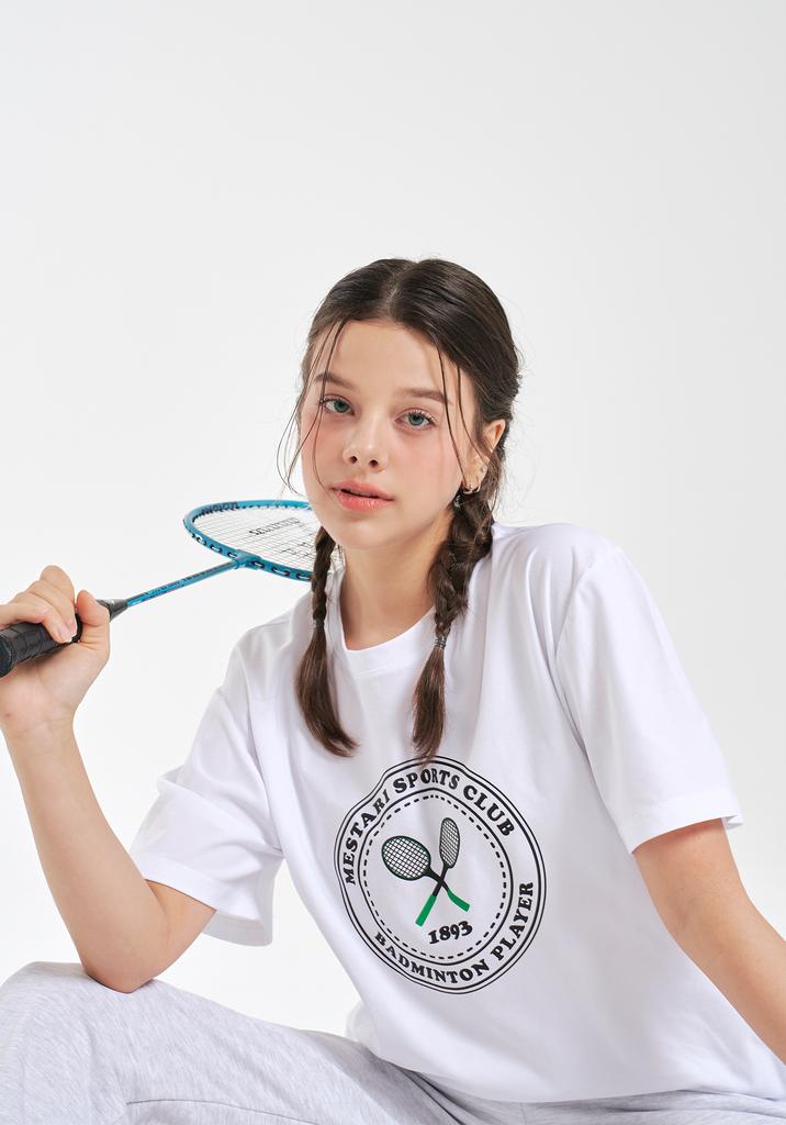 MESTARI Badminton Racket Cross Overfit Functional T-Shirt Ct5005/Ct5006 (Black/White)