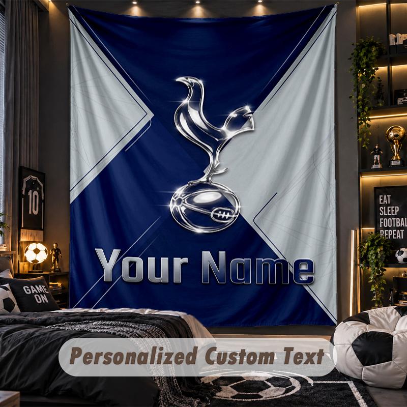 TapestryTottenham Hotspur FC Custom Name Text Personalized Wall Hanging Tapestry Home Wall Decor