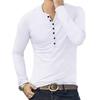 Camicia Henley a Maniche Lunghe da Uomo Tinta Unita