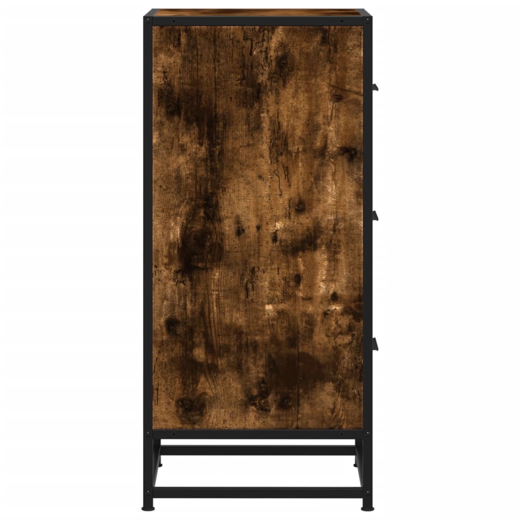Sideboard Smoked Oak 35.5 x 35 x 76 cm Wood Based Panel and Metal