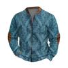 Men'S Retro Casual Sportswear With Open Zipper Sweatshirt Jacket