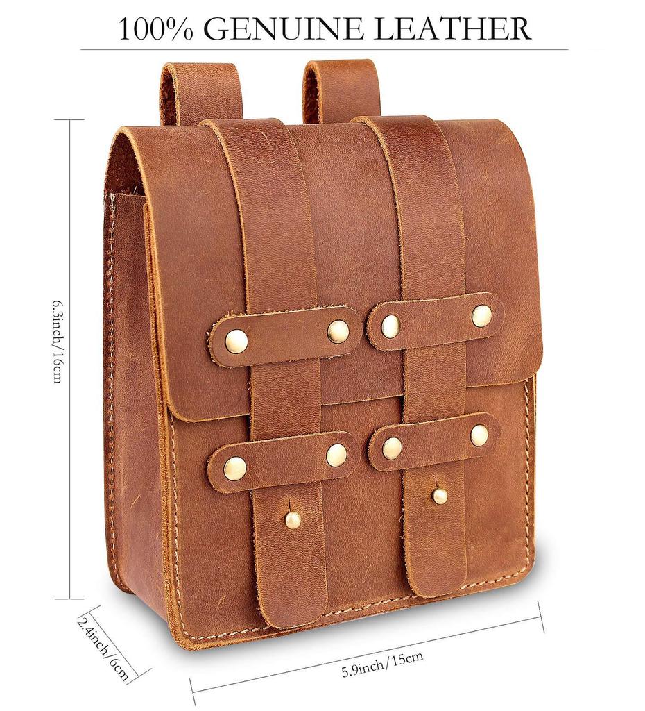 3615 Marsupio Retro: Borsa per telefono in pelle Crazy Horse unisex per sport e moda outdoor