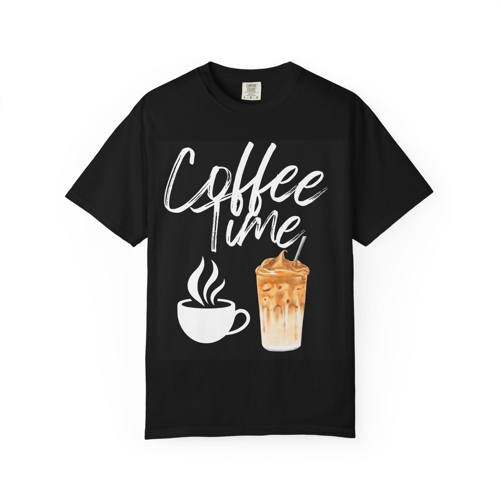 Coffee Time T-Shirt - Comfort Colors — Iced & Hot Coffee Graphic Tee S