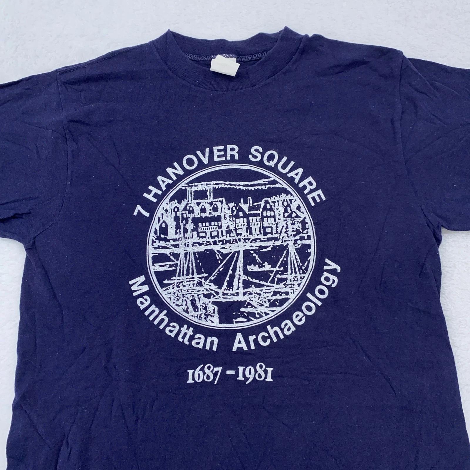 

Vintage 7 Hanover Square Shirt Mens XXS Manhattan Archaeology 1687-1981 USA S