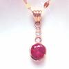 Rose Gold Plated Redstone Pendant, Purple Gold Color Gold Shiny Classic Luxury Exquisite Set