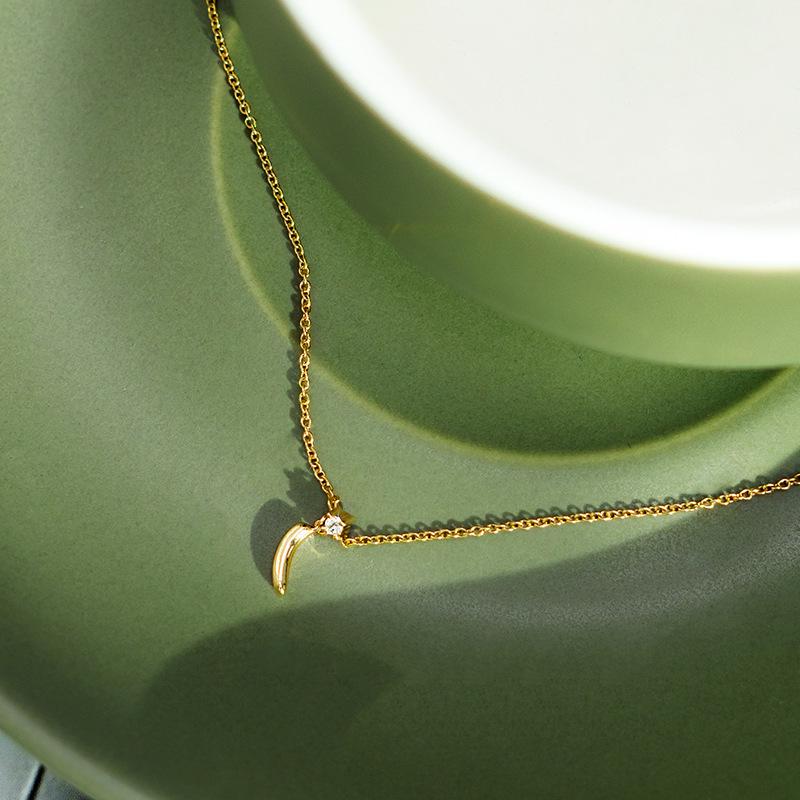 18K Gold-Plated Sterling Silver Banana Bracelet for Women - Simple, Versatile, Cute Design
