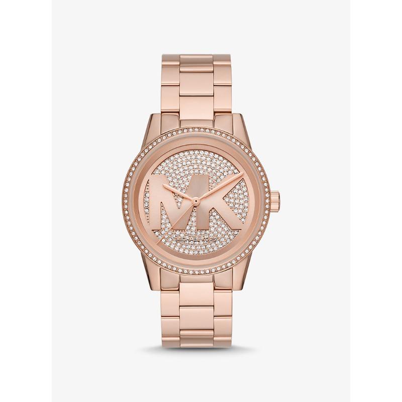 Michael Kors Oversized Bryant Pavé Logo Rose Gold-Tone Watch MK6863 розового золота