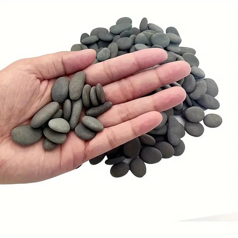 20Pcs Natural River Rocks Smooth Flat Stones in Grayish-Black Tones Perfect for Handmade Crafts Fish Tank Decor Rock Painting