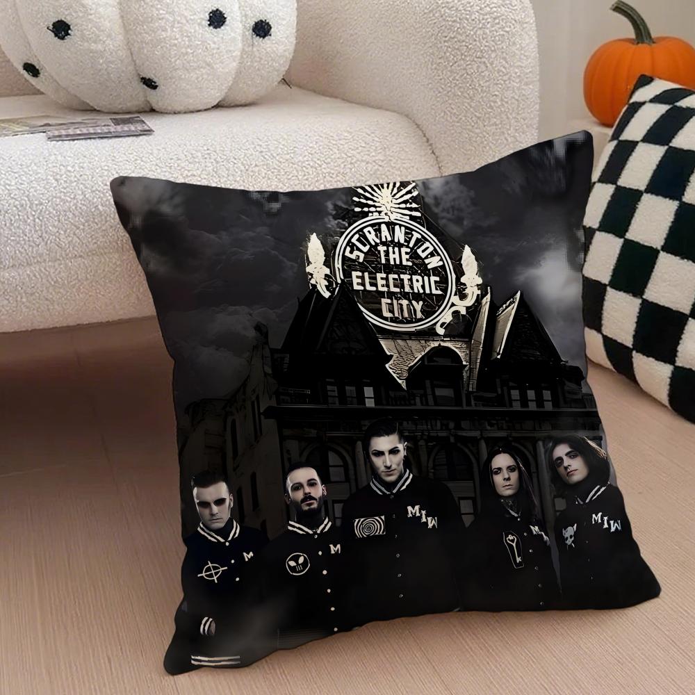 Dark American Rock Band MMotionless In White Cushion Cover Throw Pillow Cover Hidden Button Durable Polyester Chair Cushion