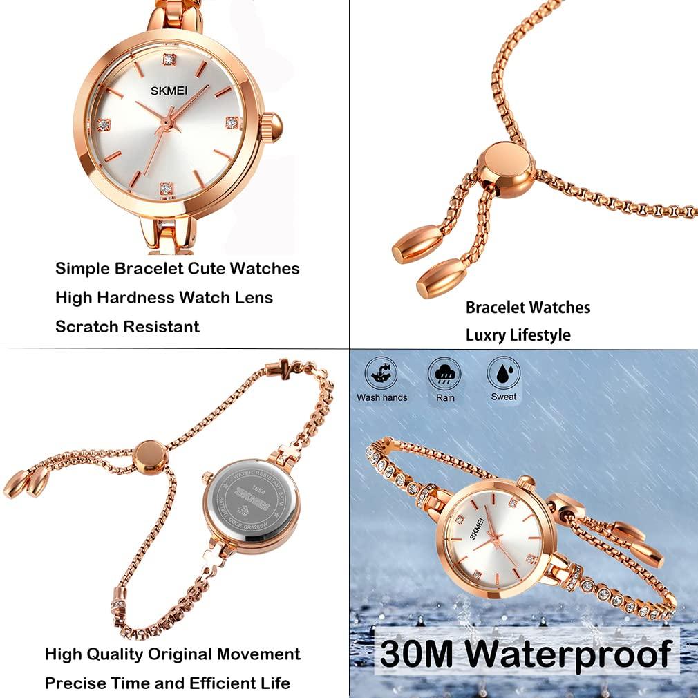 Watch Bracelet Cute Stylish Waterproof Arm Watch Casual Gold Quartz Simple Brand Ranking Gift Luxury Bangle Watch Silver Watches for Women Women's