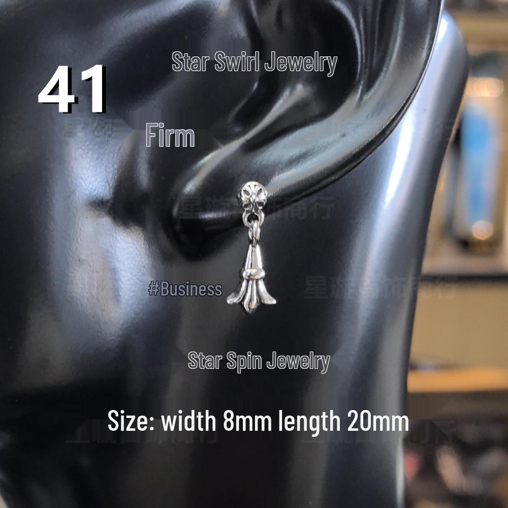 Cercei atârnători New Cross G-Dragon cu diamante colorate pentru bărbați și femei, Cupru alb, Argint thailandez, Ac din argint s925