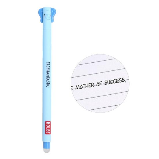 Smazatelná propiska 0,7 mm s černým inkoustem, s měkkým úchopem šetrným k pokožce, roztomilé zvířecí víčka, design s tlačítkem, doplňovatelné tužky, školní potřeby