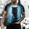 2025 Wolf T Shirt For Mens Animal Print Short Sleeve Top 3D Casual Street Man's T-shirt Oversized Tee Shirt Men Vintage Clothing