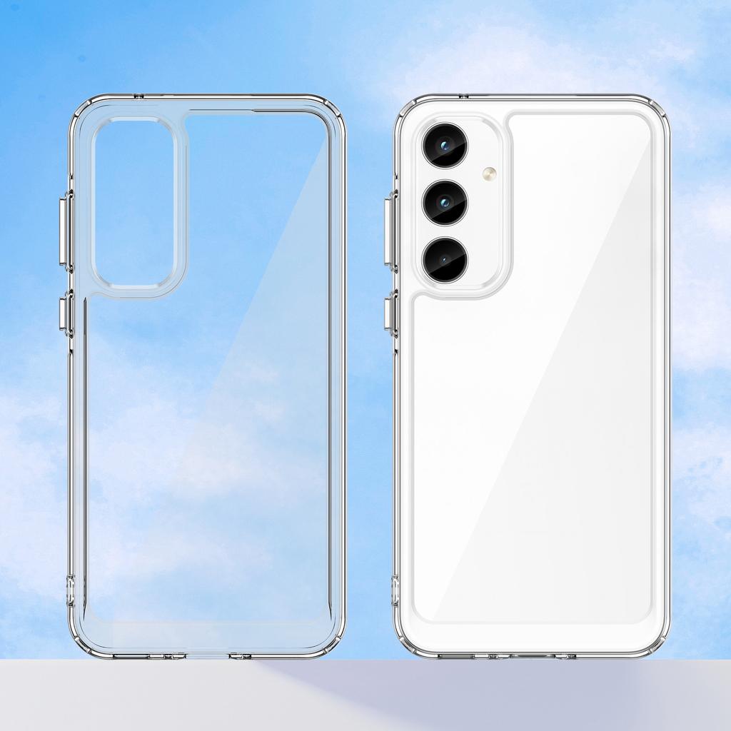 For Samsung Galaxy A35 5G Case Crystal Clear Phone Cover with Electroplated Buttons (Big Rear Lens Hole)