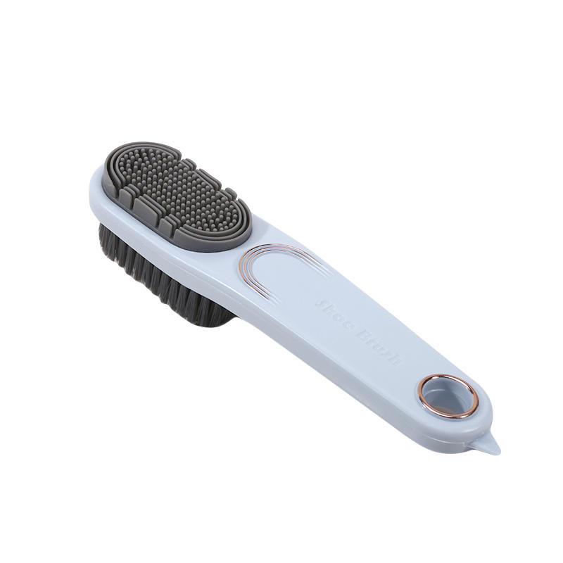 Long Handle Double-sided Shoe Brush Soft Bristle Silicone Head Multifunctional Household Clothes Shoe Cleaning Brush Tool