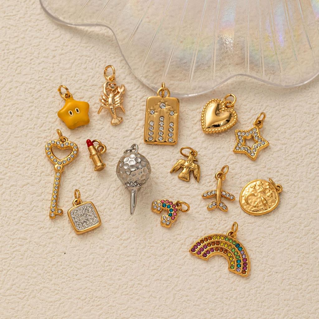 Wind Necklace Pendant Creative Fashion Rainbow Stars Love Moon Key Scorpion Plane Gold Bracelet
