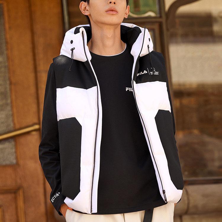 New FILA Down Vest Men's Standard White F11M249905F-WT