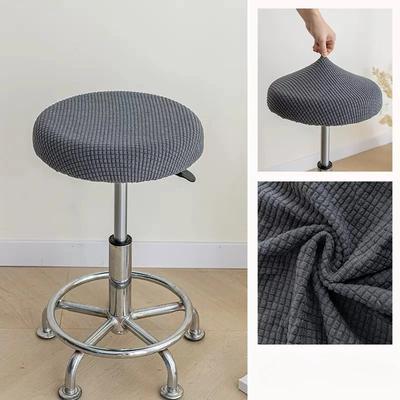Round Jacquard Stool Cover Stretch Home Saet Cover Case Elastic Chair Cushion Cover Washable Bar Chair Slipcover Thickened