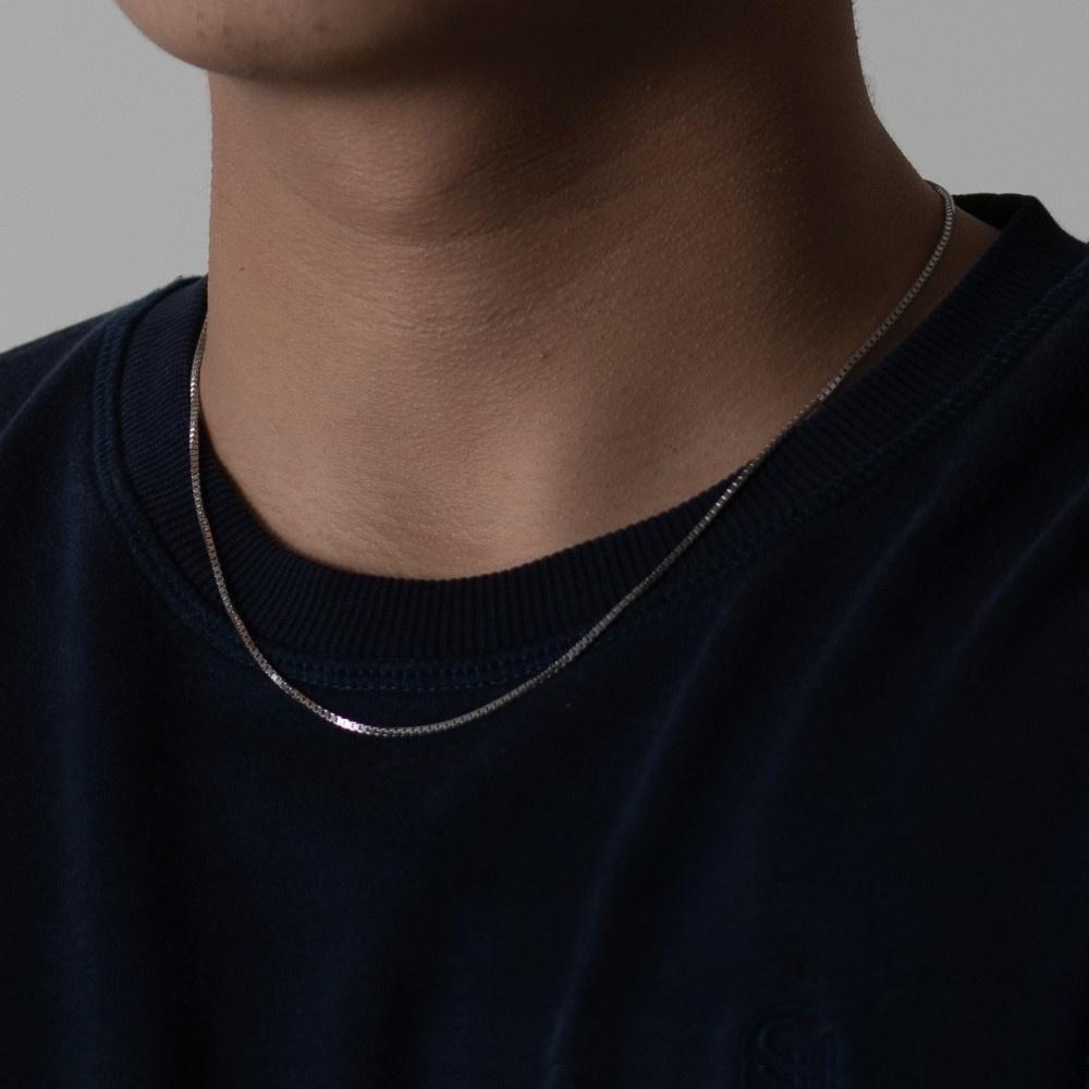 1.2mm Ultra Thin Square Box Chain Necklace Simple Men Stainless Steel Jewelry Fashion Clavicle Chain Accessories