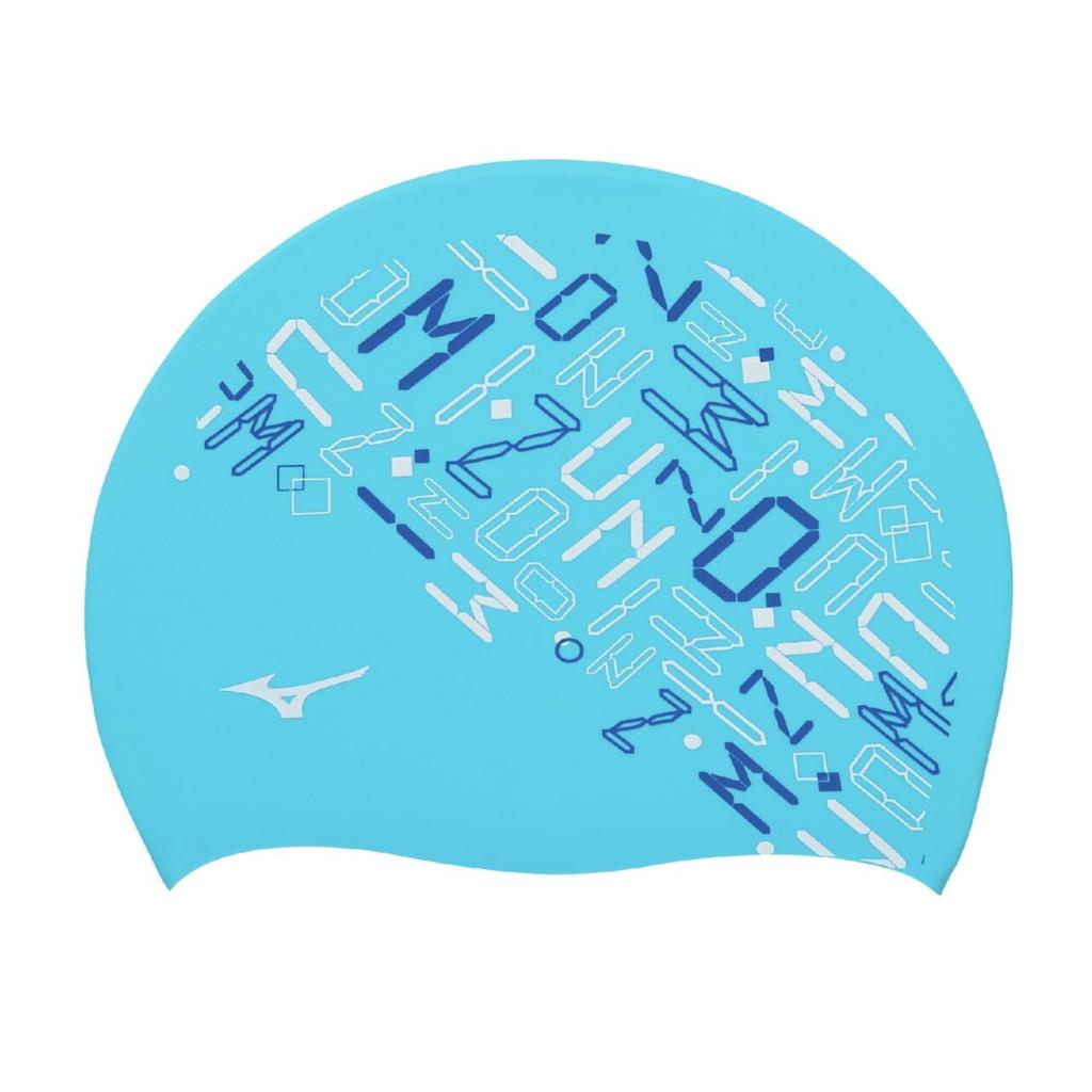 MIZUNO N2JWC545 F Turquoise Silicone Swim Cap for Competitive Swimming