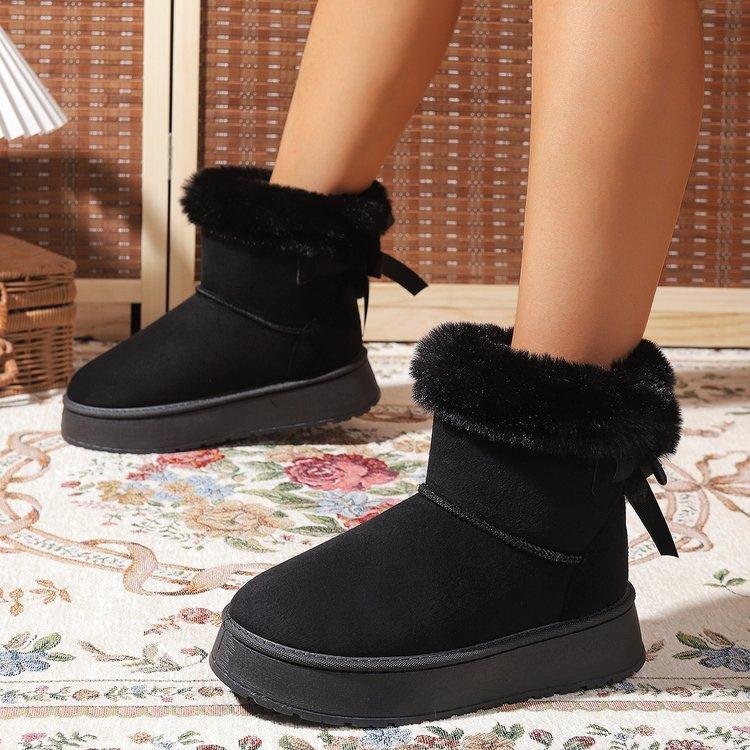 

Women s padded lining soft thick sole heightening outdoor thickened warm lightweight comfortable non-slip cotton shoes snow boots 36 чорний