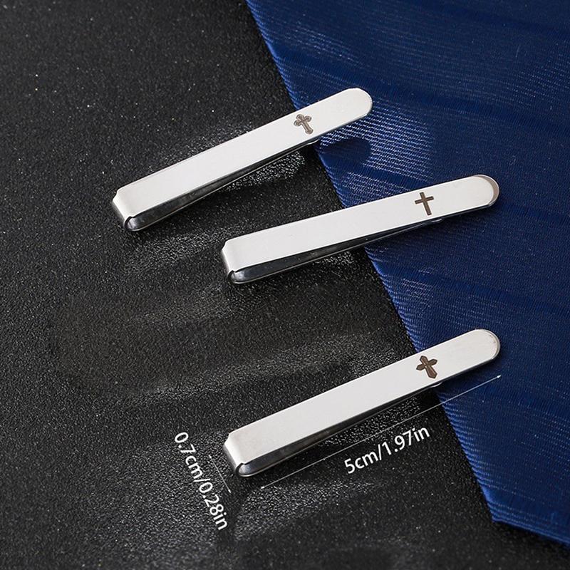 Fermacravatta Classico a Croce Pin Metallo per Cravatta da Uomo Cerimonia Nuziale Formale Accessori Cravatte Uomo Donna Abito