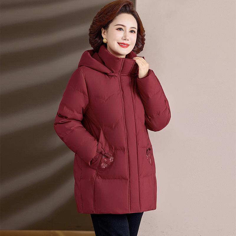 Mid-Aged & Elderly Women's Plus Size Winter Down Jacket - New Style, Thick & Warm Coat for 60s-70s Grandma or Wife.