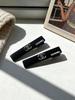 Chanel Rhinestone CC Logo Hair Barrettes, Black Elegant Hair Clips, Luxury Brand Beauty Accessories Hair Pins