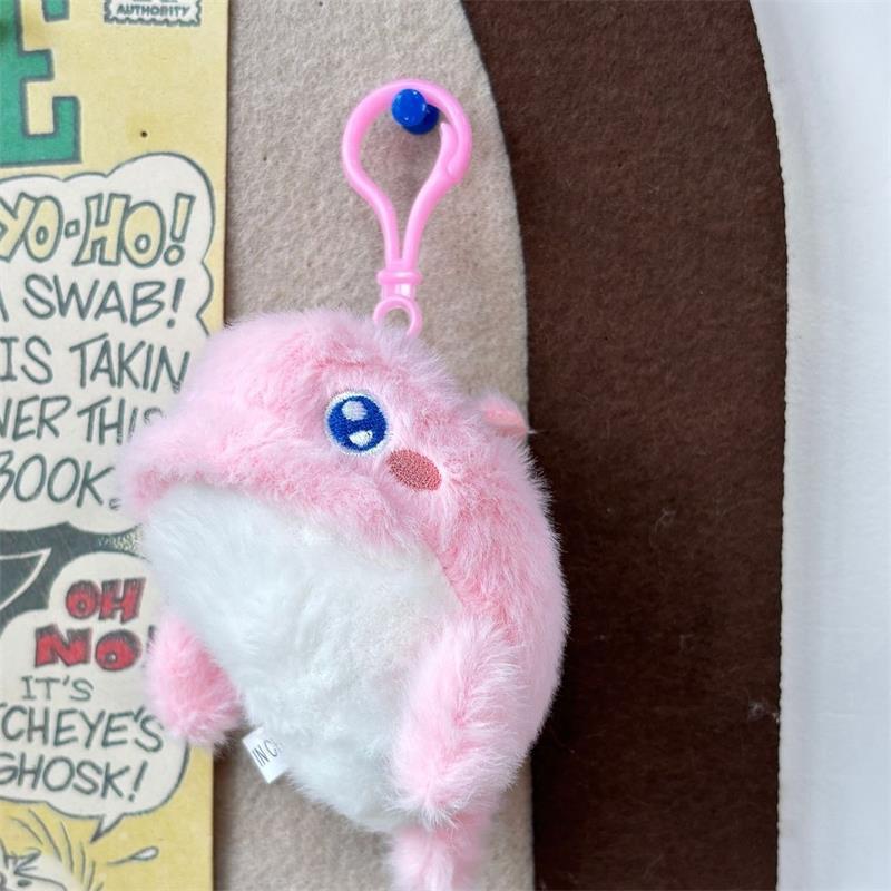 

Creative Cute Whale Marine Animals Plush Doll Stuffed Toys Keychain Pendant Bag Charms Backpack Hanging Ornaments Gifts Keyring розовый