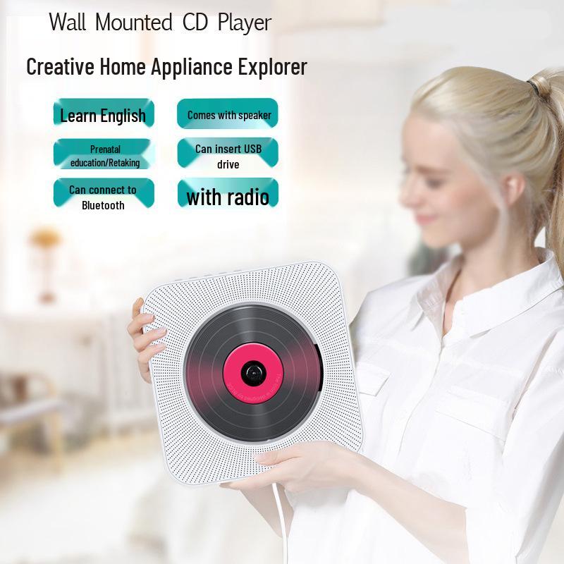 Second-Gen Wall-Mounted Bluetooth CD Player with Radio