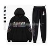 Cartoon boy group front and rear printing digital couple hooded leggings set