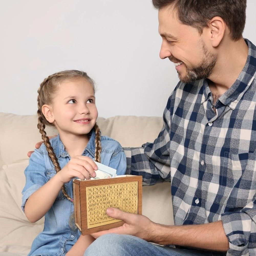 Reusable Coin Tray Storage Case Wooden Money Storage Bank Crafts Money Saving Box Children Gifts