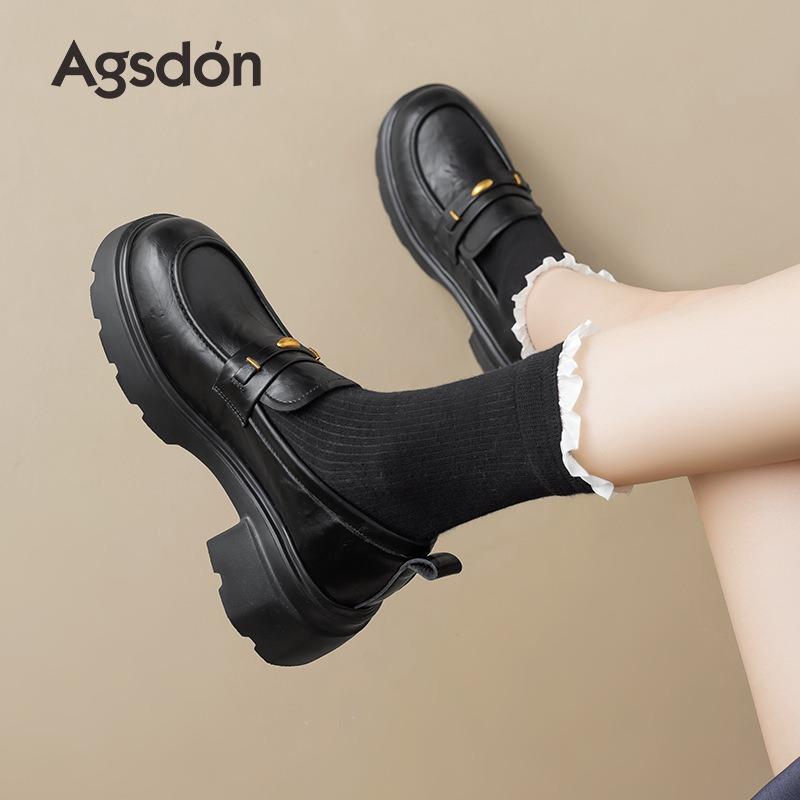 Platform Loafers Women's New Winter Great-looking with Skirts British Style Small Leather Shoes Single Shoes