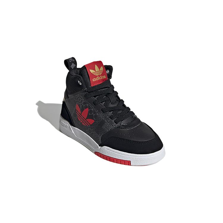 adidas Originals Drop Step Casual Abrasion Resistant High Top Kids' Skateboarding Shoes Black Gray GY2027