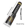 Dual Light Source Flashlight 7200mAh Rechargeable Battery Zoomable Focus Chip 8 Modes Digital Display Outdoor Camping Hikin