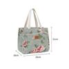 Portable Canvas Lunch Bag Floral Print Large Capacity Ice Bag Foil Lining Lunch Box Handbag for Women