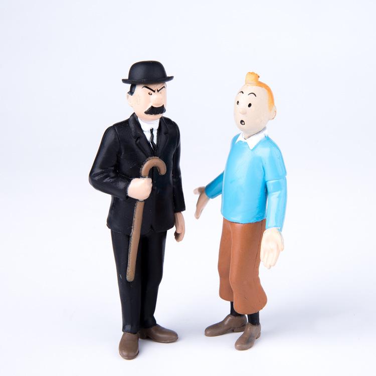 Tintin Adventure Figurines Set: Hand-Painted Cake Decoration Dolls (6 Styles)