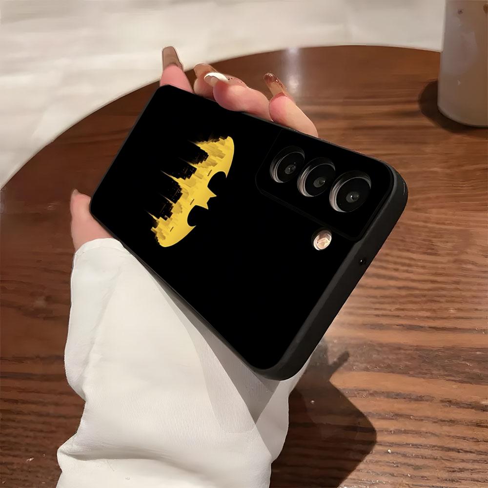 Ba-Batman Logo Phone Case For Samsung S26 S25 S24 FE S23 S22 S21 Plus S20 Ultra Note20Ultra Black Soft Shell