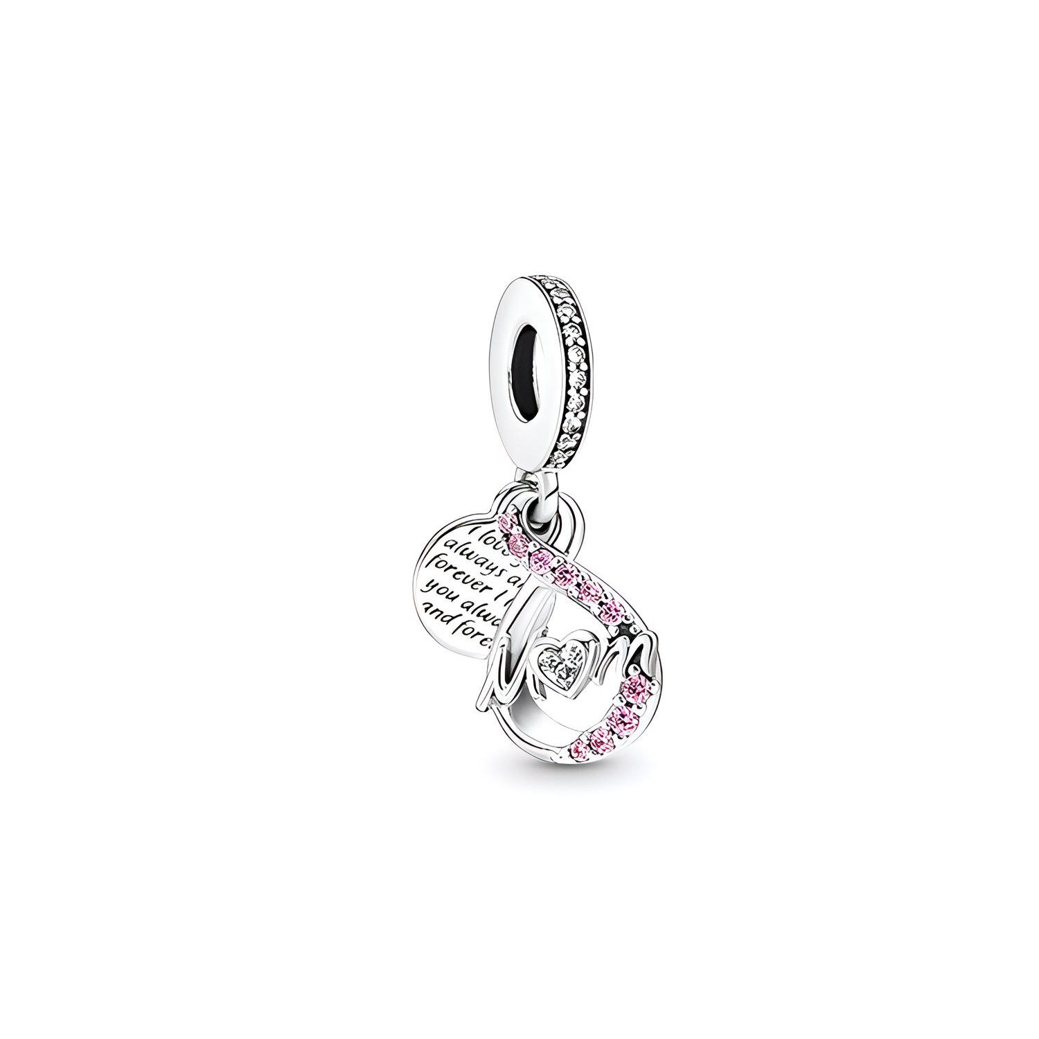 Pandora Mothers Love Eternal Pavé Set 925 Silver Pendant Women pendant 791468C01 Silver,F
