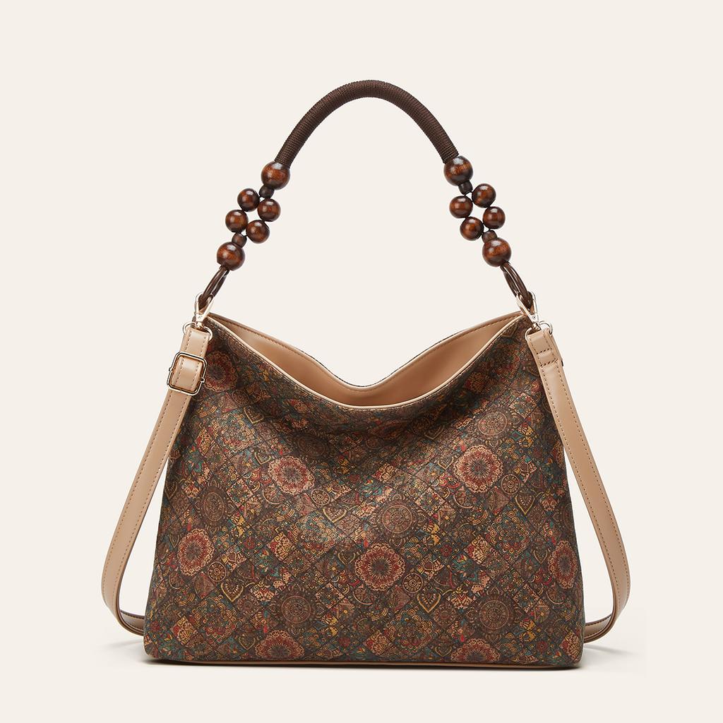 Multi-element Retro Ethnic Style Cork Handbag Shoulder Messenger Bag Bark Bag